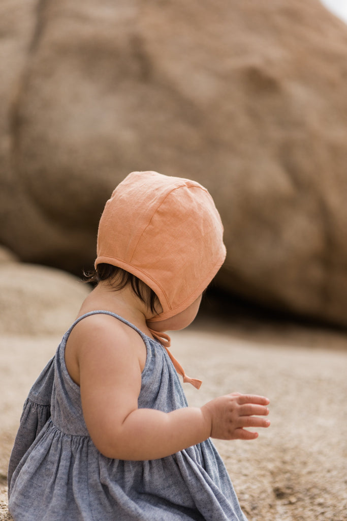 Briar Baby Linen Bonnet, Desert Trail