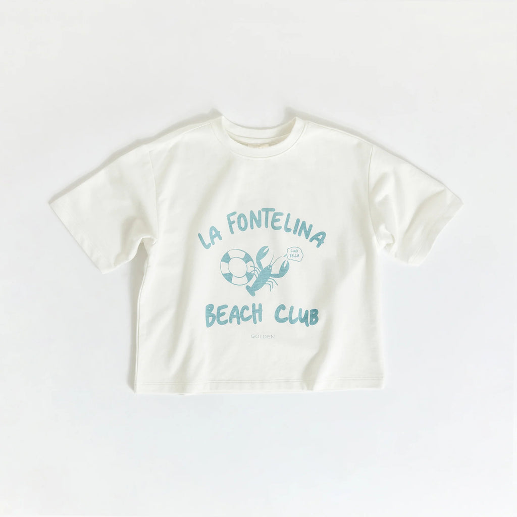 Golden Beach Club Mid Sleeve Tee Natural White