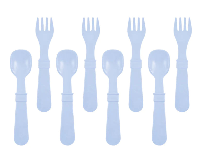 Replay Recycled Fork & Spoon Set, Ice Blue