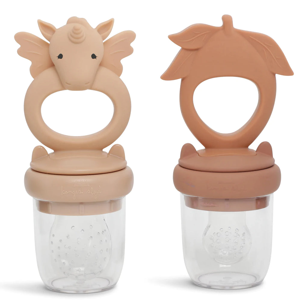 Konges Sløjd Silicone Fruit Feeding Pacifier Unicorn, Rose Sand/Brown Clay